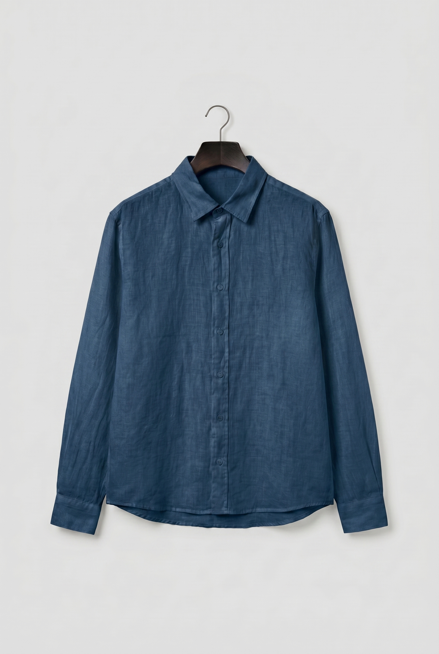 REGULAR FIT INDIGO LINEN SHIRT