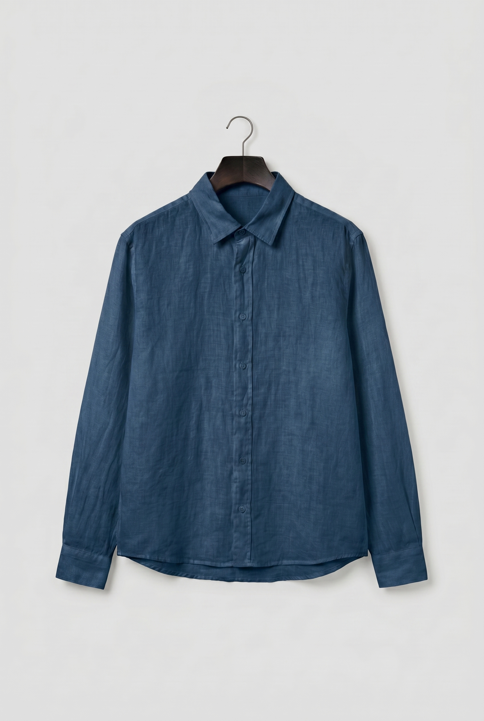 REGULAR FIT INDIGO LINEN SHIRT