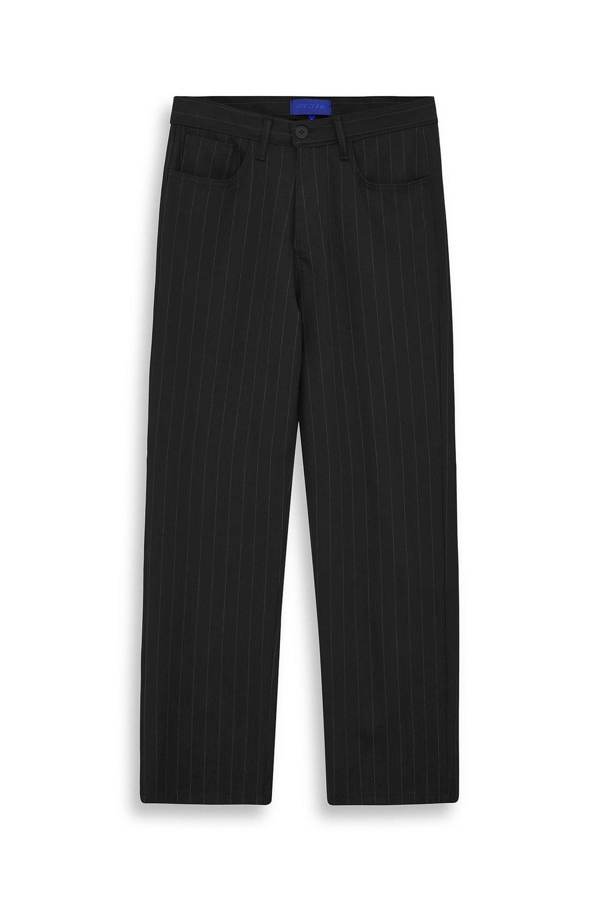 KLASİK ÇİZGİLİ REGULAR FIT SİYAH PANTOLON - 2