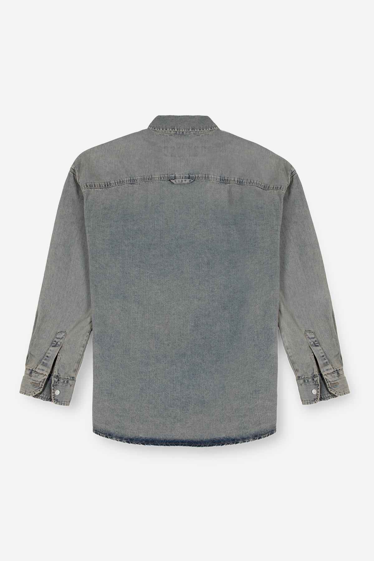 TEK CEPLİ DENIM GÖMLEK - MAVİ - GÖMLEK