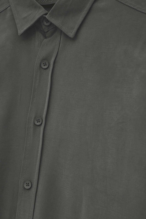 OVERSIZE ANTRASİT MODAL GÖMLEK - 2
