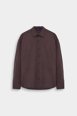 Oversize Bordo Modal Gömlek