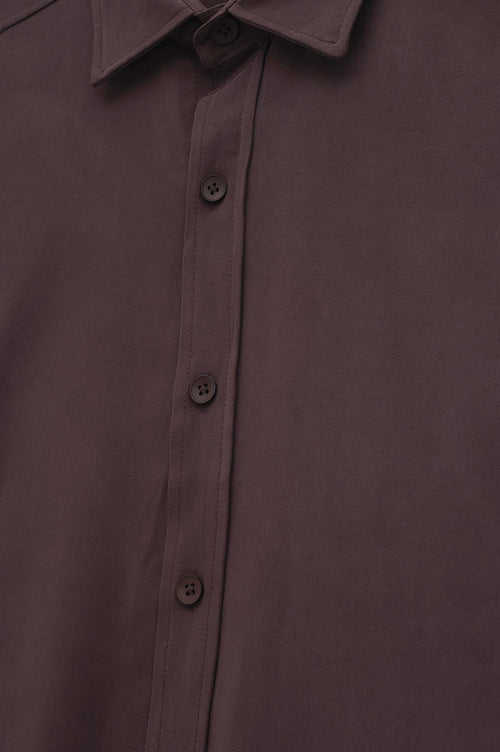 OVERSIZE BORDO MODAL GÖMLEK - 2