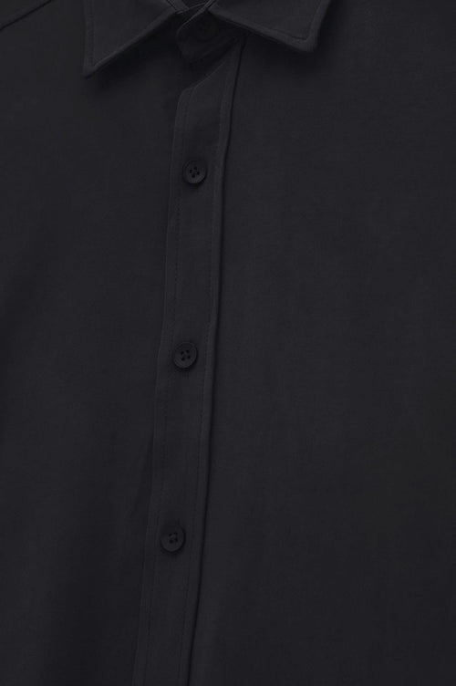 OVERSIZE SİYAH MODAL GÖMLEK - 2