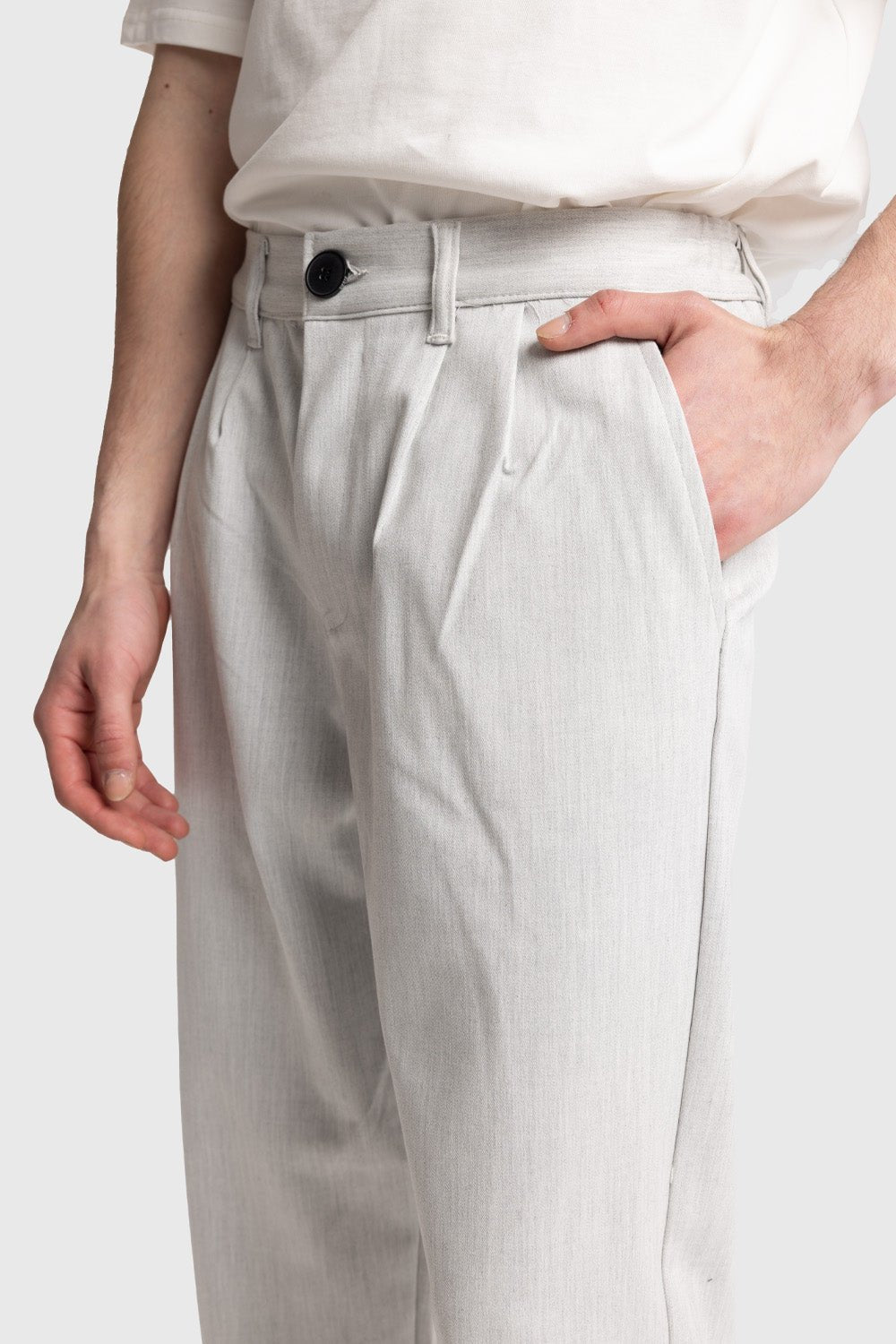 PİLİLİ DÖKÜMLÜ PANTOLON - GRİ - PANTOLON