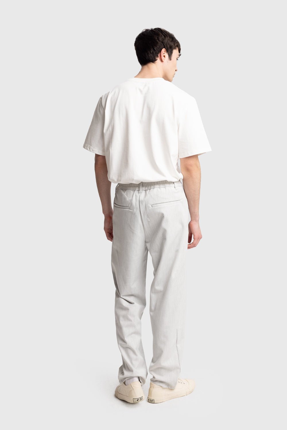 PİLİLİ DÖKÜMLÜ PANTOLON - GRİ - PANTOLON