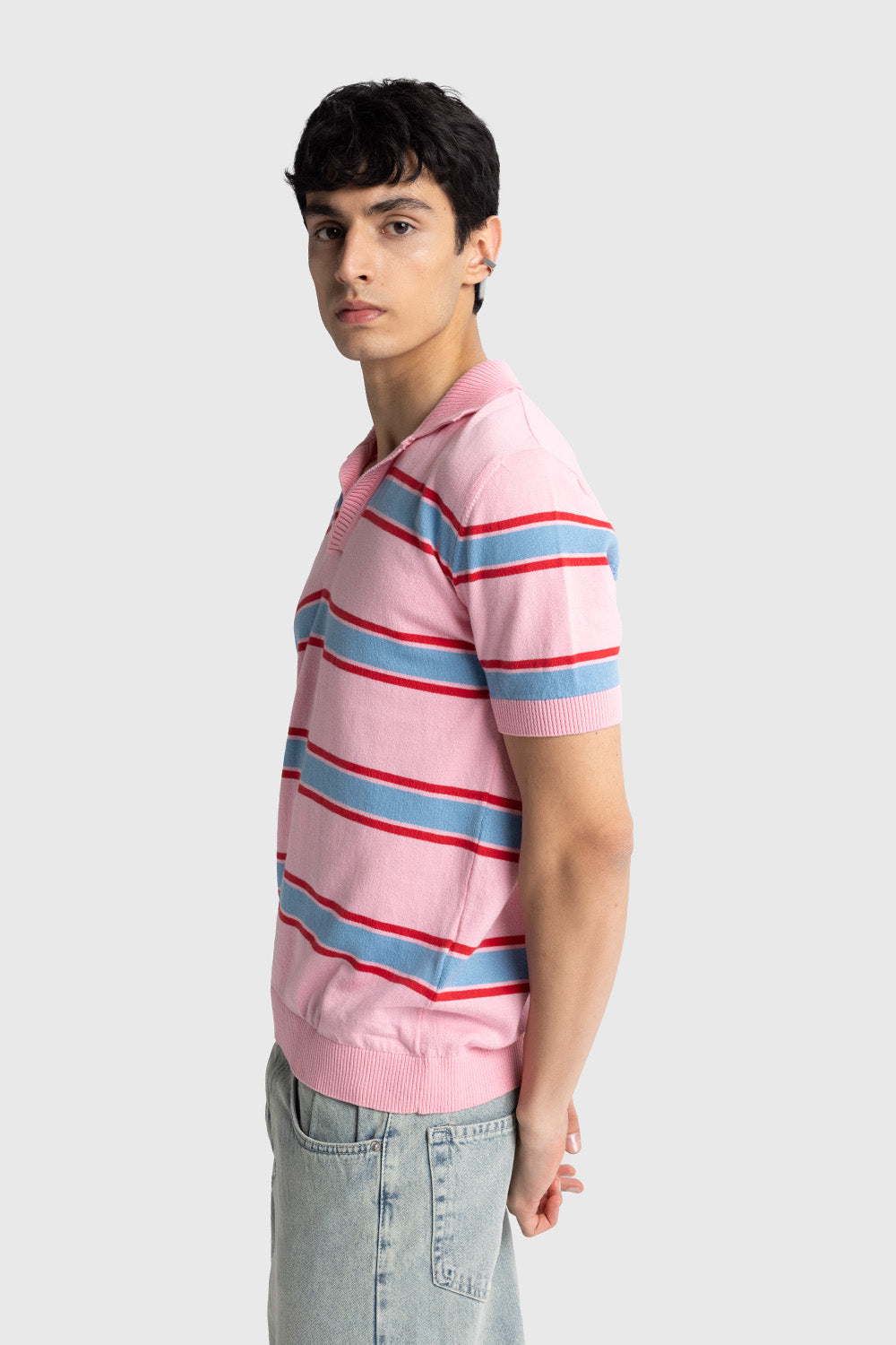 POLO YAKA T-SHIRT - PEMBE