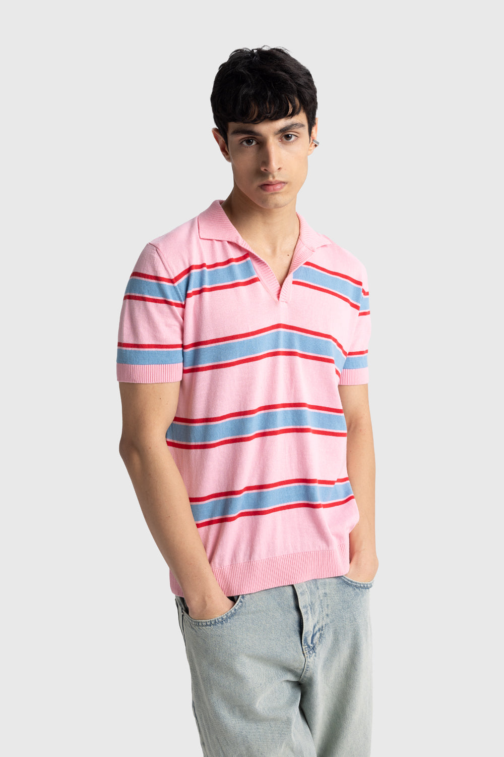 POLO YAKA T-SHIRT - PEMBE