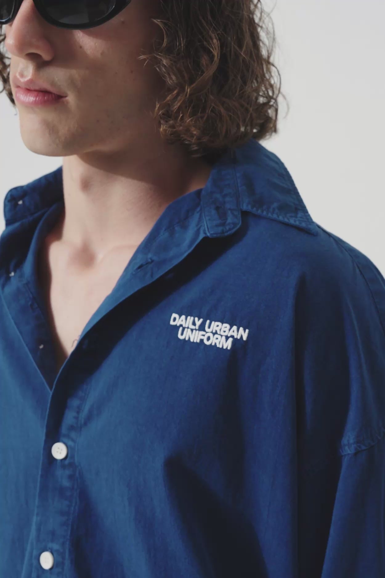 EFFECTIVE CROP NAVY BLUE SHIRT