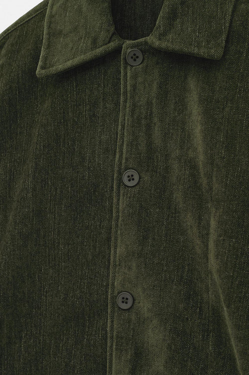 REGULAR FIT TEXTURED KHAKI CORDUROY SHIRT - 2