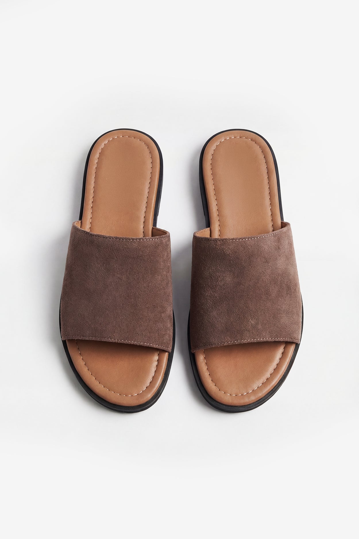 THIN-SOLED SUEDE MINK SLIPPERS