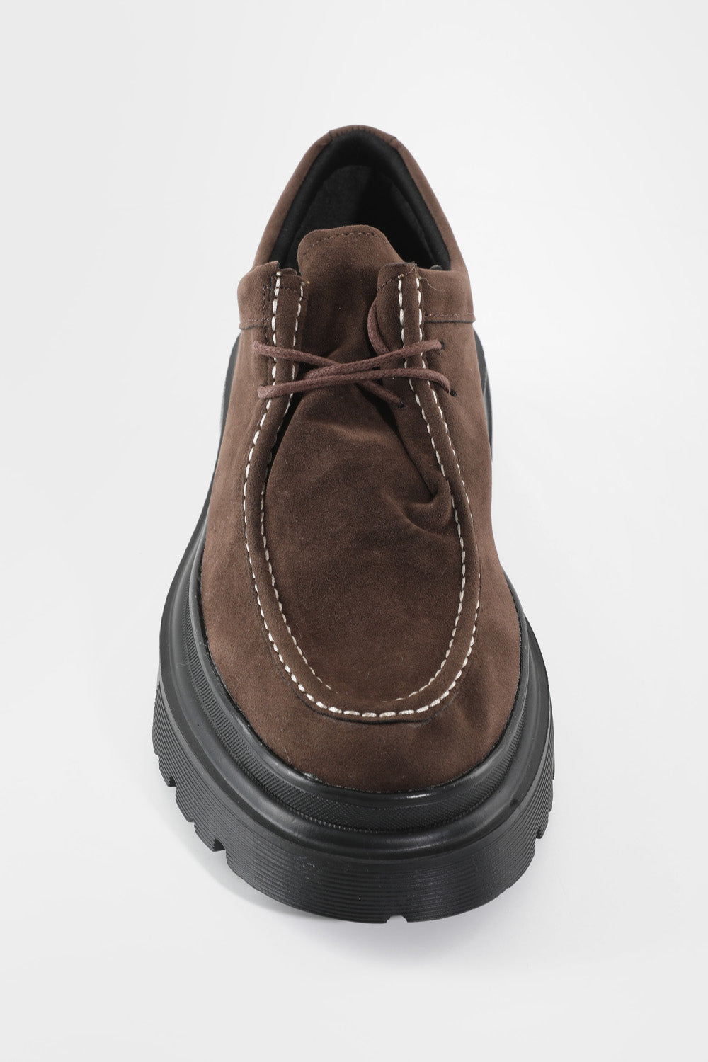 TOP STITCHED LACEUP SUEDE SHOES