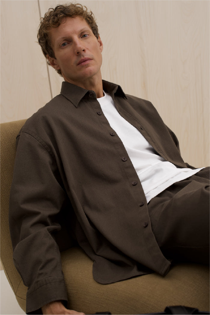 OVERSIZE GABARDIN HAKİ GÖMLEK